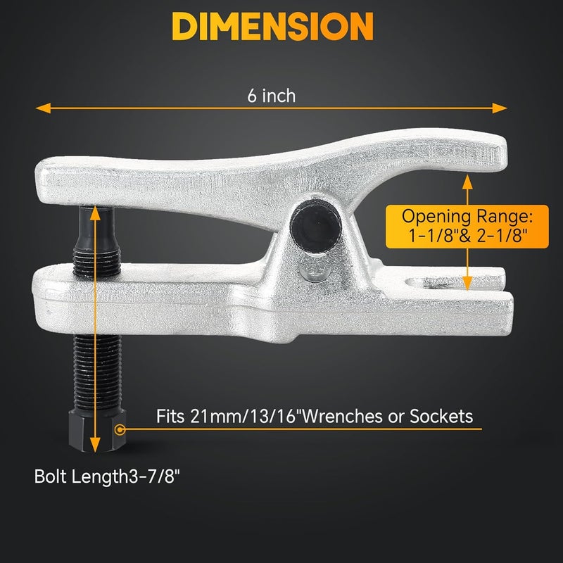 weyleity Ball Joint Separator | Universal Ball Joint Removal Tool for Separating Arms, Tie Rods, and Ball Joints on Cars, Light Trucks, ATVs 1-1/8" to 2-1/8" Adjustable Tie Rod Removal Tool - Image 2